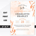 orange birthday invitation